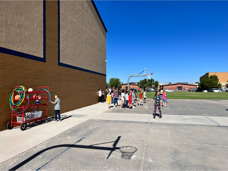 students practicing playground expectations 