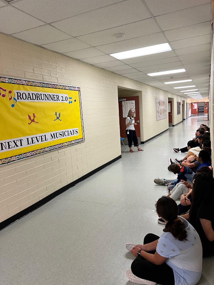 students practicing hallway expectations